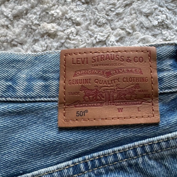 Levi’s premium 501 denim shorts Jean shorts high rise button fly distressed 30 - Picture 10 of 11